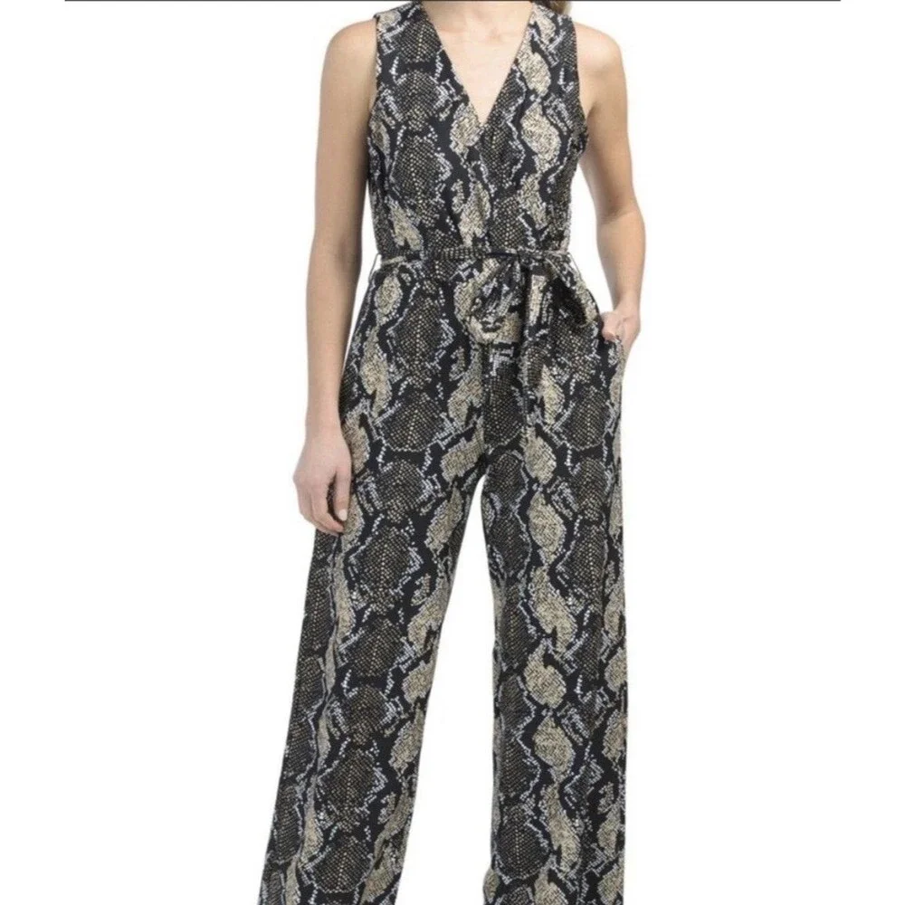 Jude Connally Women’s Snakeskin Jumpsuit Size Medium - Picture 2 of 7